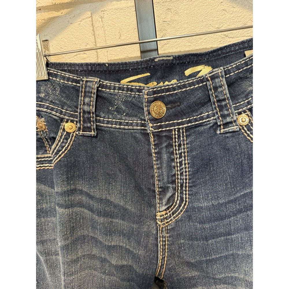 Seven7 Boot Cut Jeans Womens Size 12 Dark Wash Stretch Denim Classic Fit - Picture 6 of 9